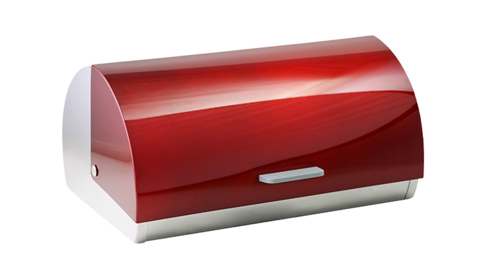 Customized Powder Coating Kitchen Bread Box , Metal Bread Tin Storage