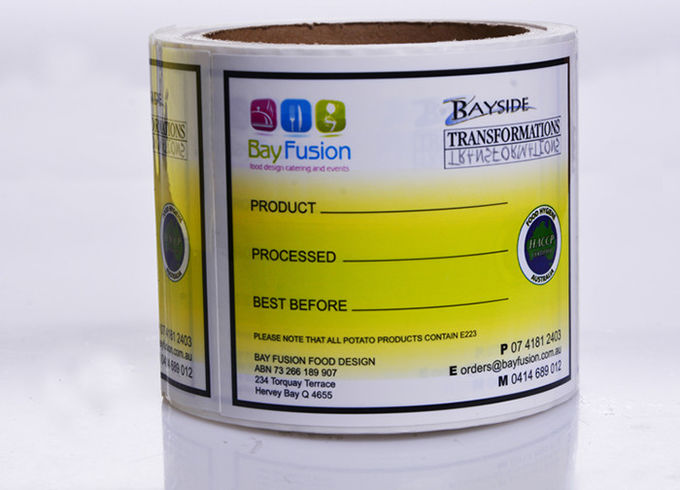 Printing custom waterproof food grade self adhesive paper labels