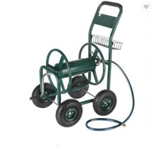 Wholesale Heavy Duty Four-Wheel Steel Metal Basket Garden Water Hose Reel Cart for Tool Storage from china suppliers