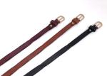Adjustable Thin Women's Fashion Leather Belts Gold Pin Buckle