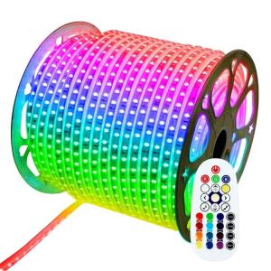 Wholesale 240V/230V/110V/220V RGB 5050 LED Strip Lights for Landscape with Remote IP65 Plastic Body from china suppliers