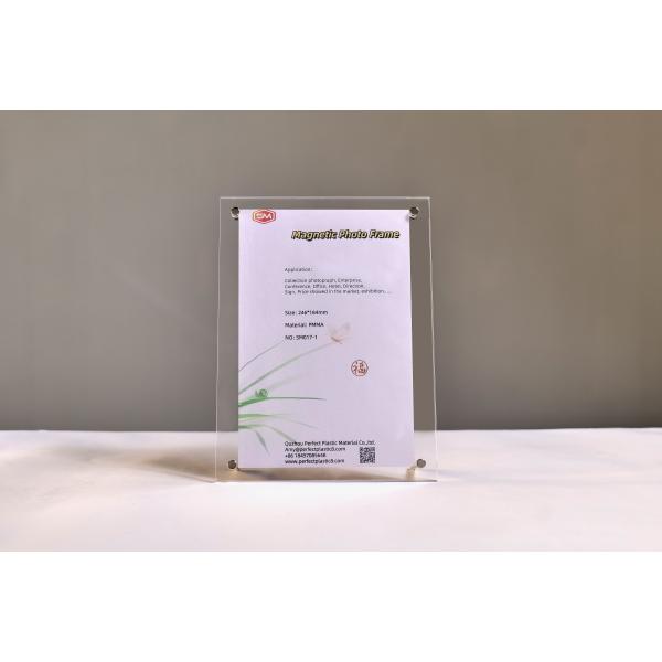 Desktop 6Inch Digital Photo 4x6 Acrylic Frames With Stand Cutomized Menu