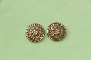 Wholesale 28L Decorative Clothing Buttons , rhinestone shank buttons shiny gold from china suppliers