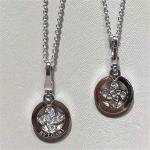 classic diamonds gold necklace 18kt gold with white gold or yellow gold or pink