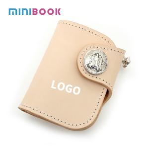 Wholesale Handmade Wealth Cloth Short Wallet for Women in First Layer Vegetable Tanned Cowhide from china suppliers