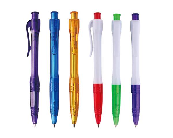 gift customized logo slim plastic ball pen with metal clip