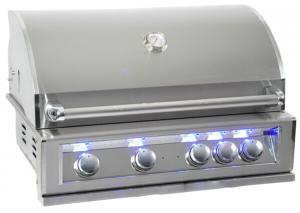Wholesale Luxury outdoor bbq kitchen built in gas bbq grill bbq island with back burner, LED light , cast SUS 304 Burner for US from china suppliers