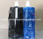 Orange / Blue Plastic Water Bags Stand Up Pouch With Spout Packaging
