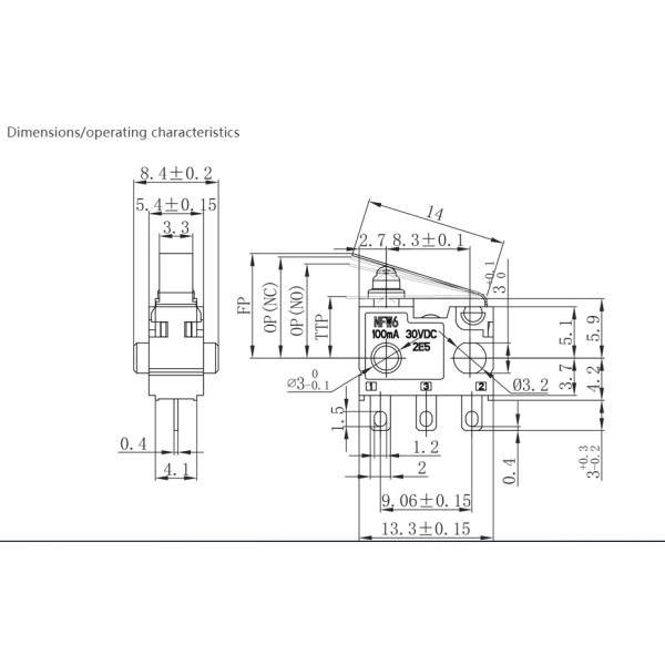 NNC Waterproof Micro Switch NFW6 series for electronics, machinery and light industry