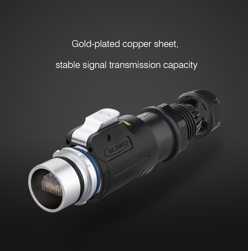 CNLINKO LP24 RJ45 Waterproof Connector LED Display Connector IP68 Waterproof Rj45 Connector