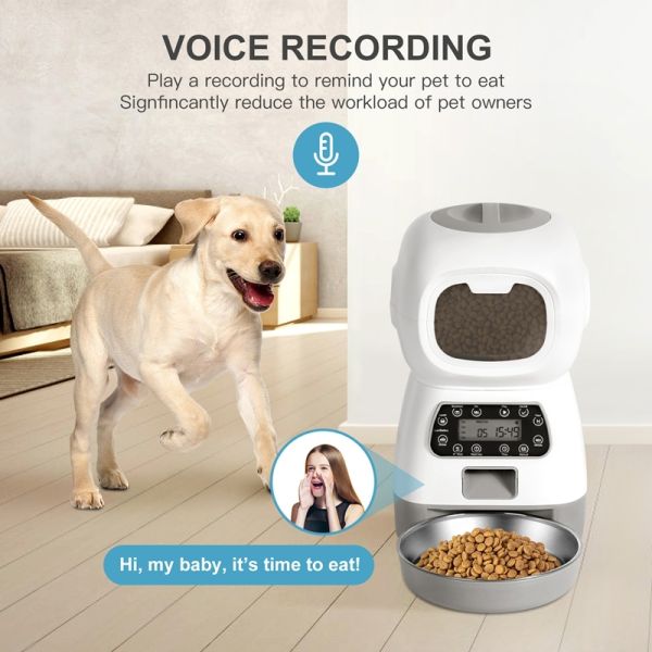Quiet Running Auto Cat Treat Dispenser 2.4G WiFi App Control with voice Recording
