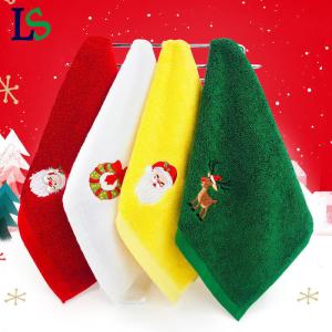 Wholesale 2023 Christmas Towel Gift Set Hypoallergenic Cotton Towels in Gift Box with Embroidery from china suppliers