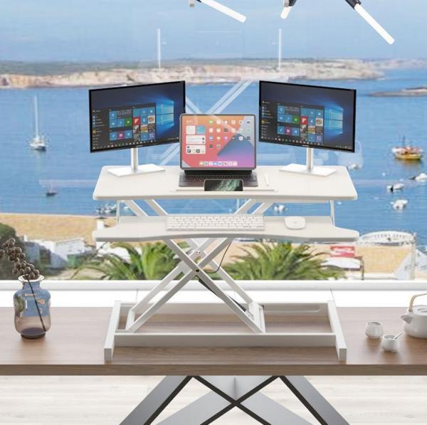 Customized White Black Wooden Manual Height Adjustable Coffee Table for Living
