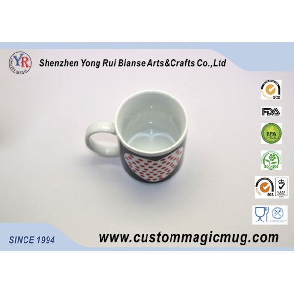 Pixel Heart Heat Changing Mug , Porcelain Color Temperature Change Mug
