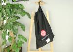 Black Single Drawstring Cotton Canvas Bag 28 x 35cm For Shopping Grocery