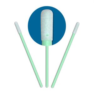 Wholesale CM FS741 Cleanroom Products Sponge Head Green Plastic Handle Foam Swab from china suppliers