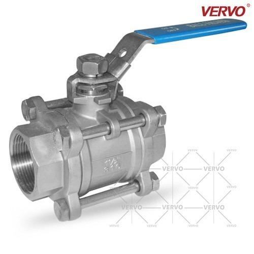 DN15 3pcs Ball Valve 0.5 Inch 2000psi Npt Ss316 Floating Type Ball Valve Full