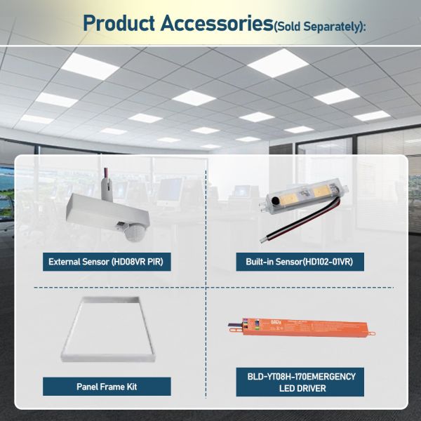 30W 40W 50W 60W 72W LED Panel Light No Flicker SMD2835 Chips ETL DLC 5.1 2x2' 2x4' 3000K 4000K 5000K