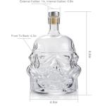 Rubber Stopper Whisky Decanter 750ml Glass Bottle Custom Size