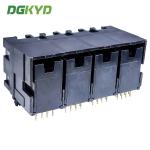 RJ45 multi port all plastic connector 2X4 8P8C stacked socket DGKYD59212488IWA1D