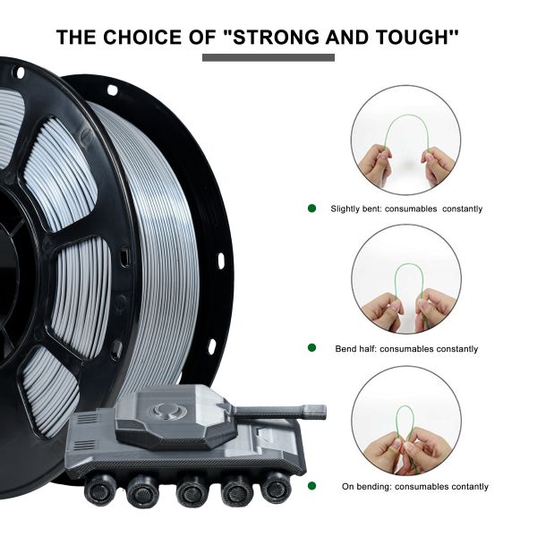3D Printing Filament PLA+ Dual Color Black Silver Filament 1.75mm FDM Forming Technology 3d Printed