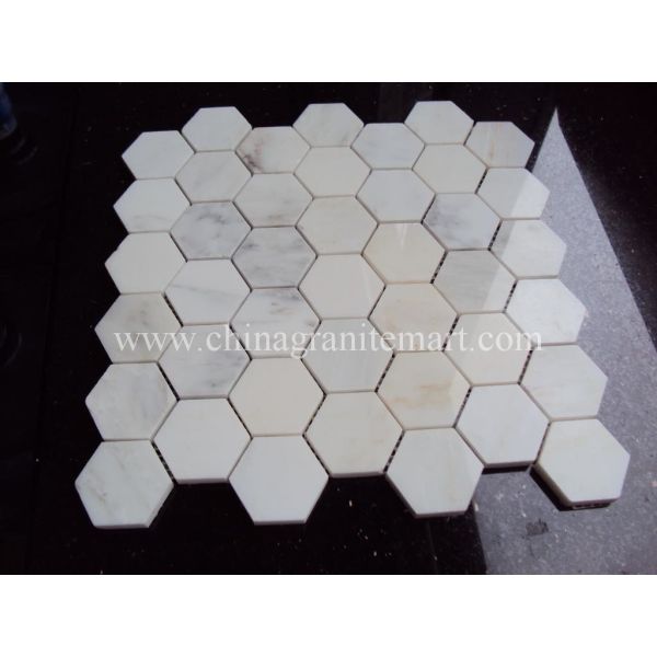 China Oriental White Marble Mosaic,Natural Marble mosaic tiles,2" Hexagon marble mosaic desgin for wall