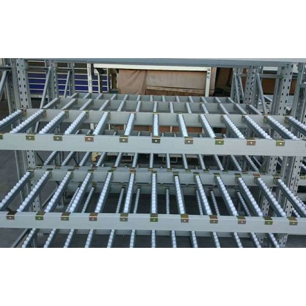 2.5 Tons Racks Carton Flow Orange 75mm Gravity Flow Rack In Warehouse