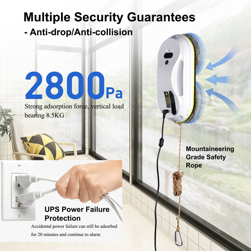 24V Household Electric Automatic Smart Glass Cleaning Robot for High Building Windows