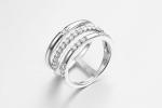 Custom 925 Sterling Silver Classic Big Ring Chunky Jewellery Stones Stacked