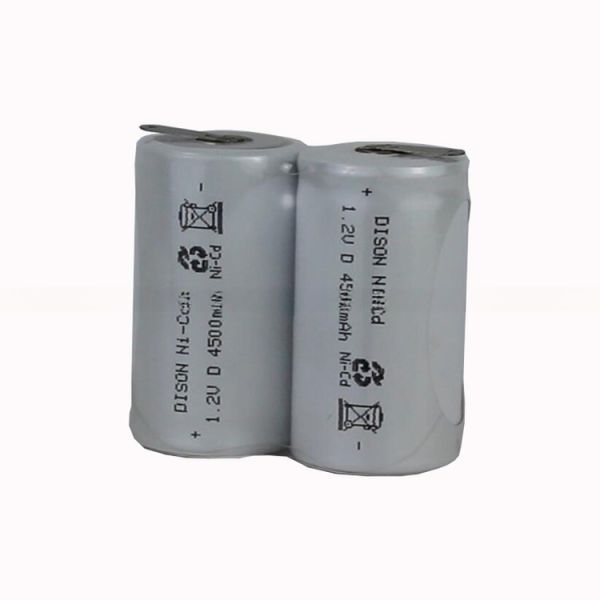 High Temperature NiCd D 2.4v 4.5Ah Rechargeable NiCd Battery Pack 500 Cycles Emergency LED Driver