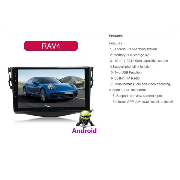 10" Toyota Android Radio Toyota RAV4 2007-2011 GPS Navigation Audio WIFI Player