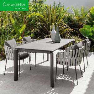 Wholesale Modern Outdoor Furniture Garden Luxury Rattan Dining Chair with Custom Rope Weaving Design from china suppliers