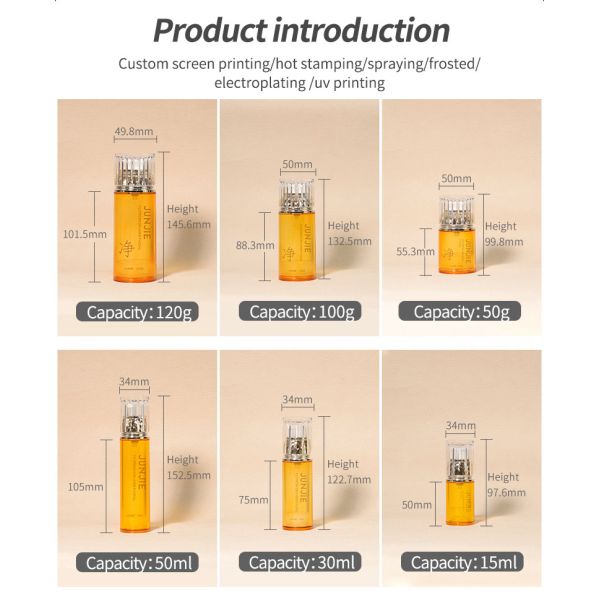 15ml Airless Lotion Pump Bottles Cosmetic Airless Pump Bottles AS Collar For Packaging