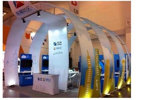 Tension Fabric Display Booth Single Balloon Stand Trade Show Arch Stand For Decoration