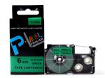 Custom XR - 9GN Black On Green CASIO EZ Label Tape Cartridge 6mm For Restaurant