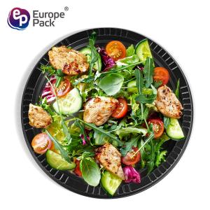 Wholesale Europe-Pack eco friendly cornstarch biodegradable round black 10 inch fast food plates from china suppliers