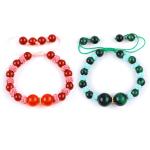 8mm Green Tiger Eye And Red Chalcedony Adjustable Braided Rope Healing Balance