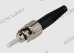 3.0mm Simplex ST Fiber Optic Connectors 126um With Black Boots