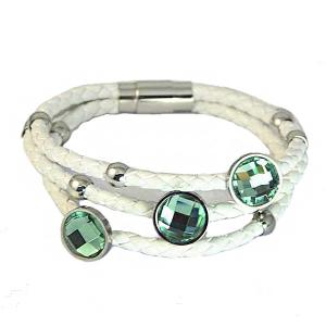Wholesale Europ American Fashion Trendy Stainless Steel Geniune PU Leather Bracelet Bangle LBL162 from china suppliers