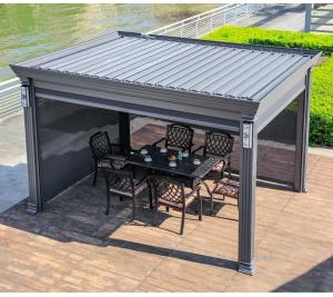 Wholesale 3x5m Aluminum Retractable Pergola Louvered Pavilion With Adjustable Roof from china suppliers