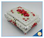 Custom Elegant White Metal Enamel Jewelry Box