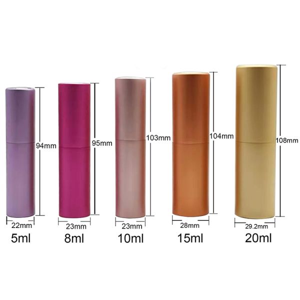 RTS Round 5ml 10ml Twist up Metal Spray Bottle 8ml Aluminium Portable Refillable Perfume Atomizer