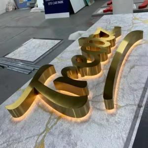 Wholesale Plug Power Supply Snow 3d Letters Golden Led Backlight Letters Sign for Shopfront Closed Signs Stainless Steel from china suppliers