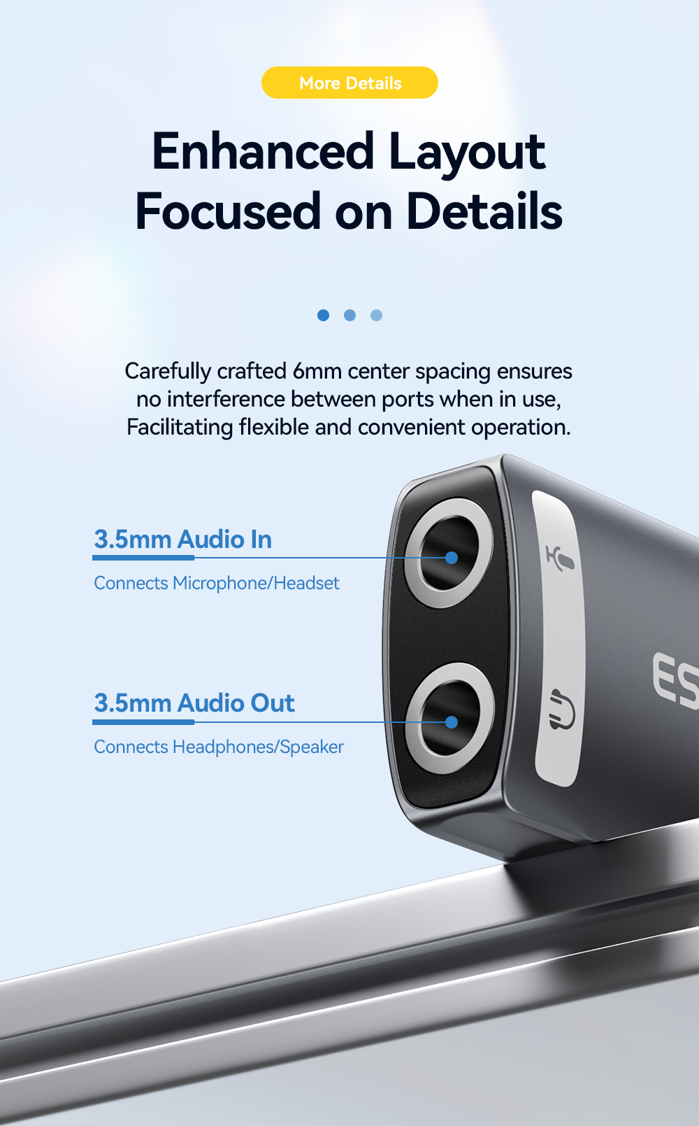 ESSAGER ES-OTG21 USB A To 3.5mm Aux Jack Audio Adapter Support Sound Card