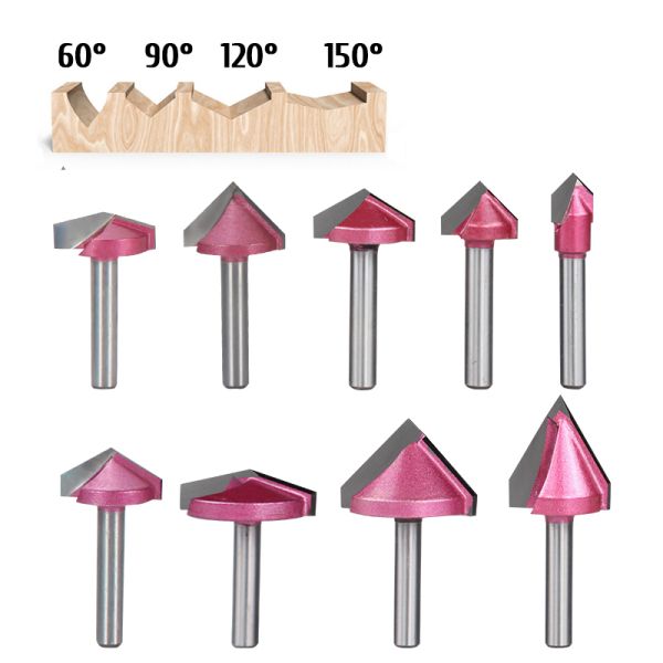Tiideway 6mm Shank CNC Router Bit Wood Carving Round Over Milling Cutter Customizable OEM Needle Nose CNC Bit for Woodworking