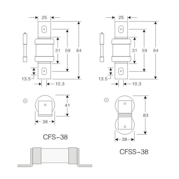 Rgs11 Rgs4 Rgs RS Rg Bolt Connected AC/DC Ceramic Fuse 100ka 10A 16A 20A 30A 60A 80A 125A 250A