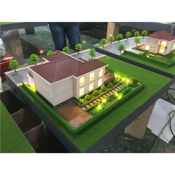 1/50 Scale Single Villa 3Dmodel Miniature Maquette With Warm Light