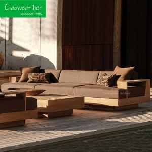 Wholesale Modern Waterproof Latest Design Outdoor Courtyard Teak Wood Garden Sofa Set for Patio Leisure from china suppliers
