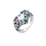 Heart Shape 925 Sterling Silver Rings Micro Pave CZ Cubic Zirconia Engagement