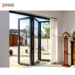 Laminated Glass Aluminum Temporary Folding Door Commercial Partition Wall